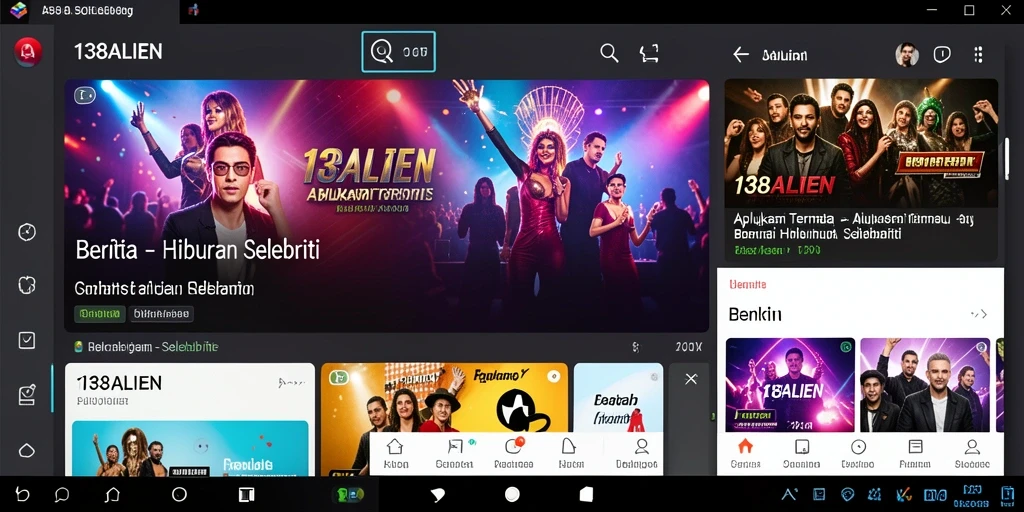 Tampilan antarmuka aplikasi Hiburan Selebriti yang menarik dan user-friendly.