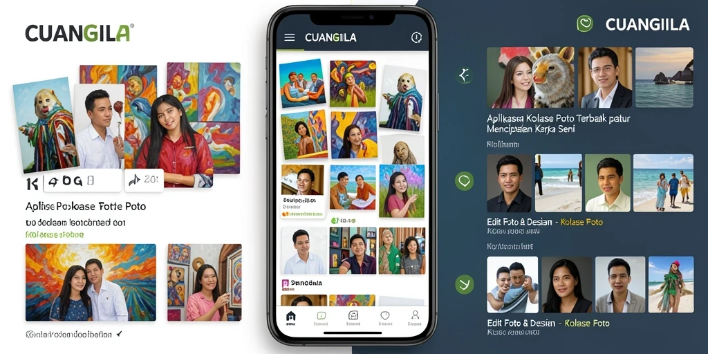 Tampilan antarmuka CUANGILA dengan fitur kolase foto yang menarik.