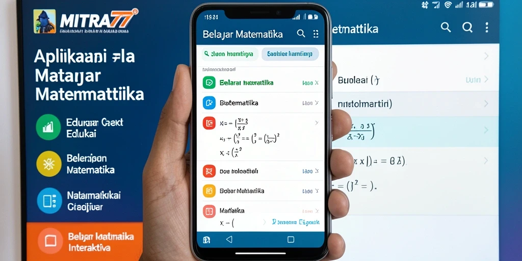 Antarmuka aplikasi MITRA77 yang memudahkan belajar matematika.