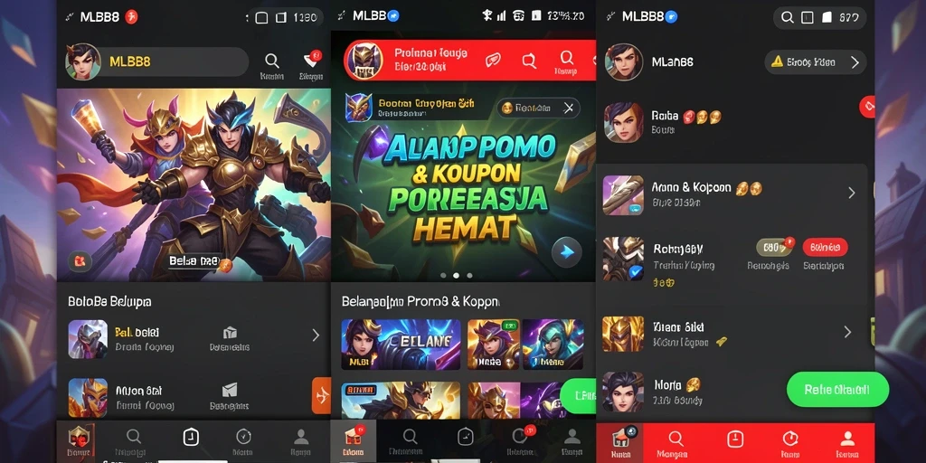 Tampilan antarmuka MLBB8 dengan berbagai promo menarik.