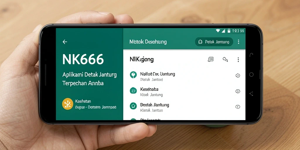 Antarmuka utama aplikasi Detak Jantung NK666 yang informatif.