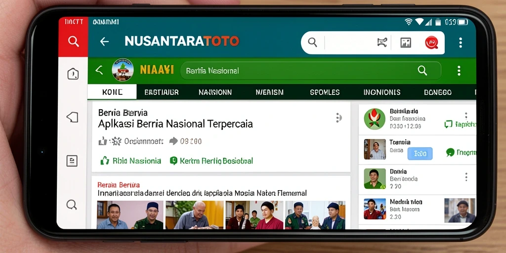 Antarmuka NUSANTARATOTO yang menampilkan berita nasional terkini.