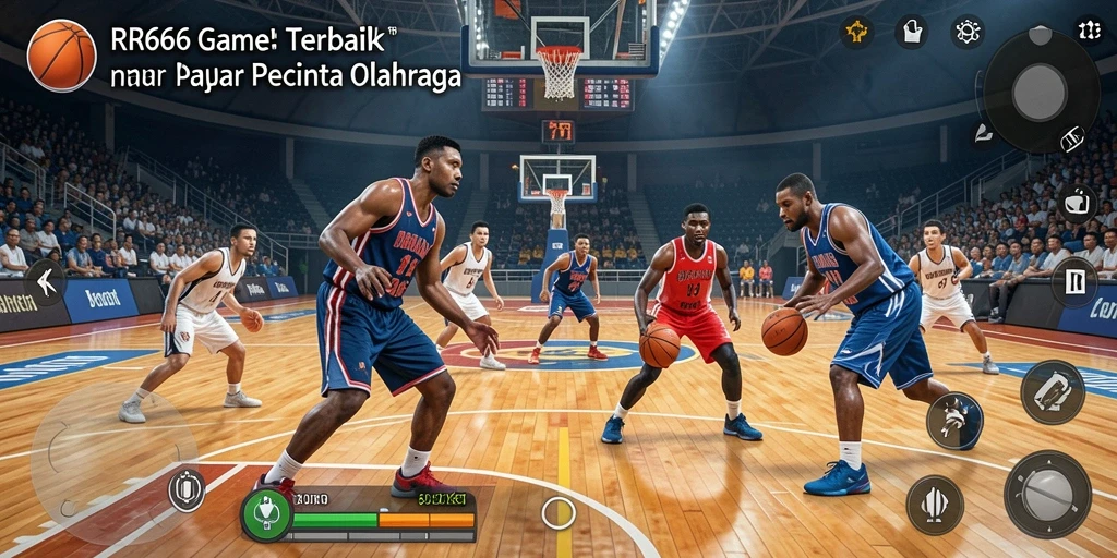 Tampilan antarmuka RR666 yang menawan saat bermain basket.