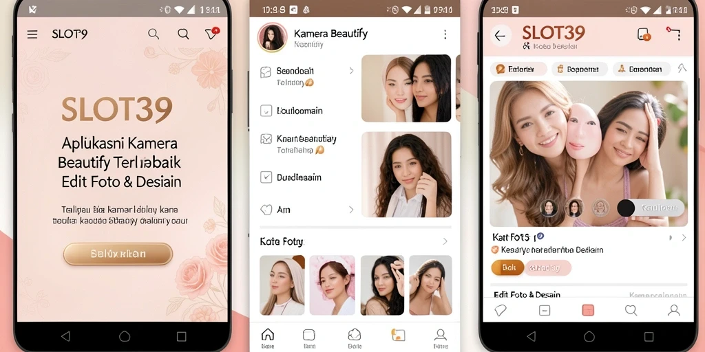 Tampilan antarmuka SLOT39 dengan fitur Kamera Beautify yang menarik.