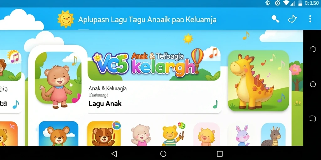 Tampilan antarmuka VC5 yang ceria dan edukatif.